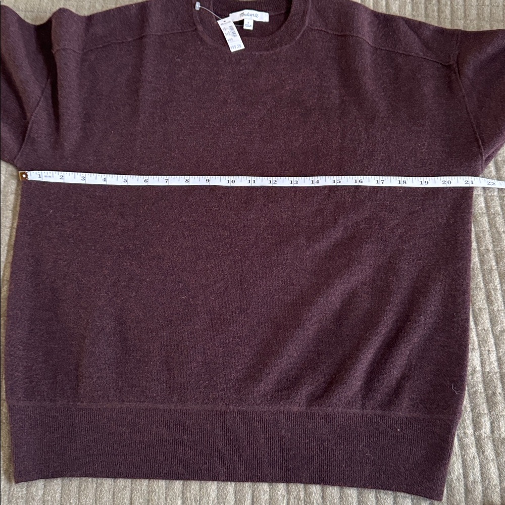 nwt merino wool pullover sweater in heather chocolate - Picture 7 of 9